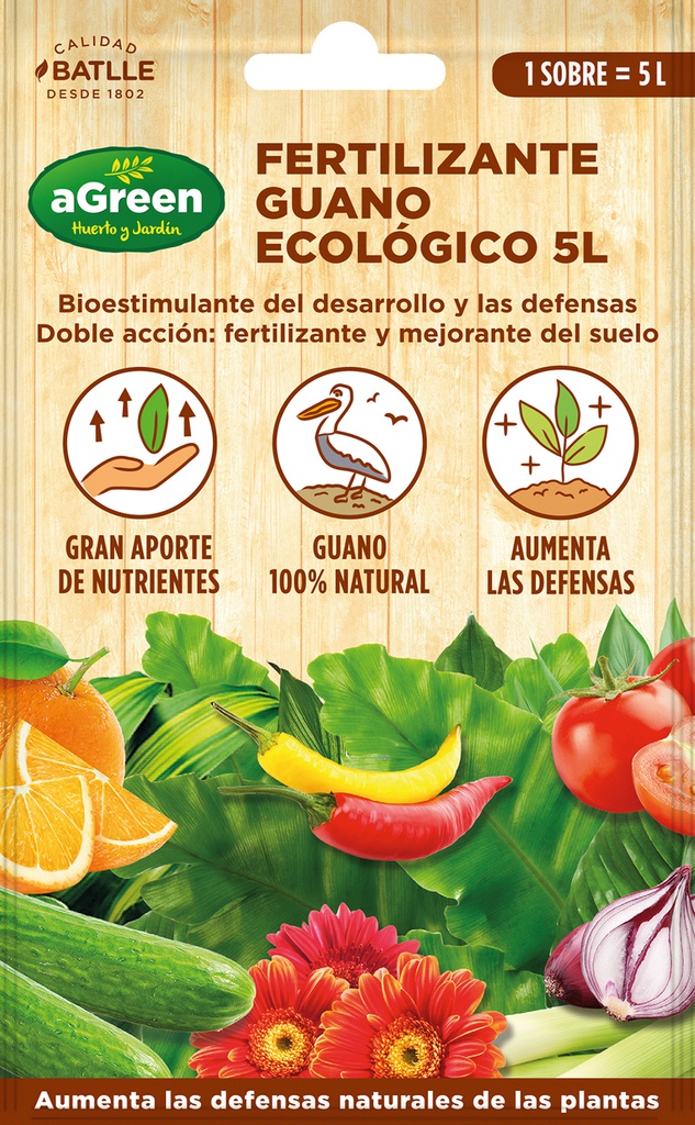 FERTILIZANTE GUANO ECOLÓGICO SOBRE 5 LT.