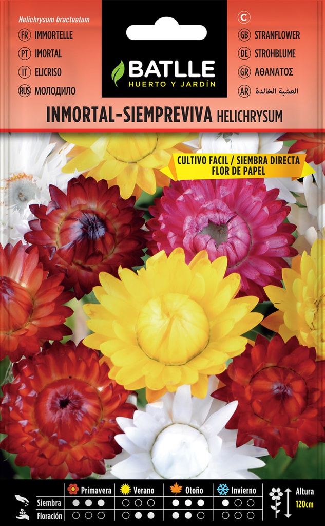 SEMILLAS BATLLE INMORTAL SIEMPREVIVA FLOR DE PAPEL