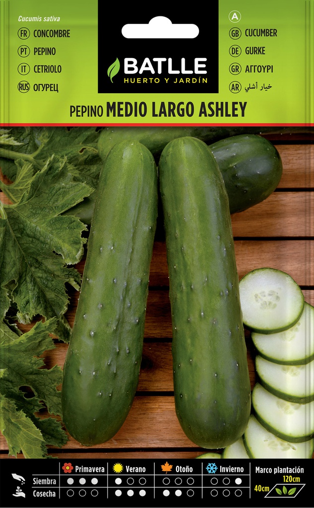 SEMILLAS BATLLE PEPINO MEDIO LARGO ASHLEY