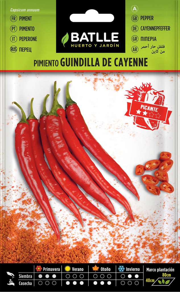SEMILLAS BATLLE PIMIENTO GUINDILLA DE CAYENNE ROJO