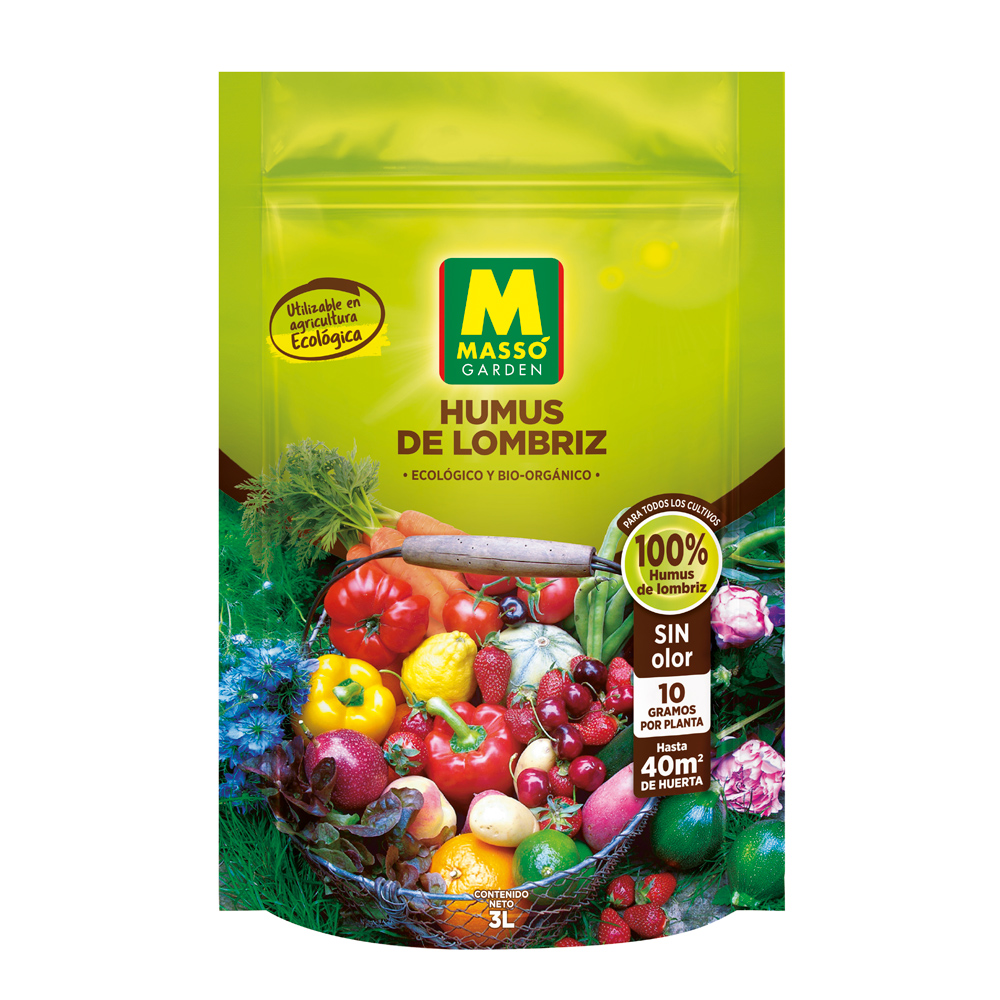 HUMUS 100 % LOMBRIZ BIO MASSO 3 LTS.