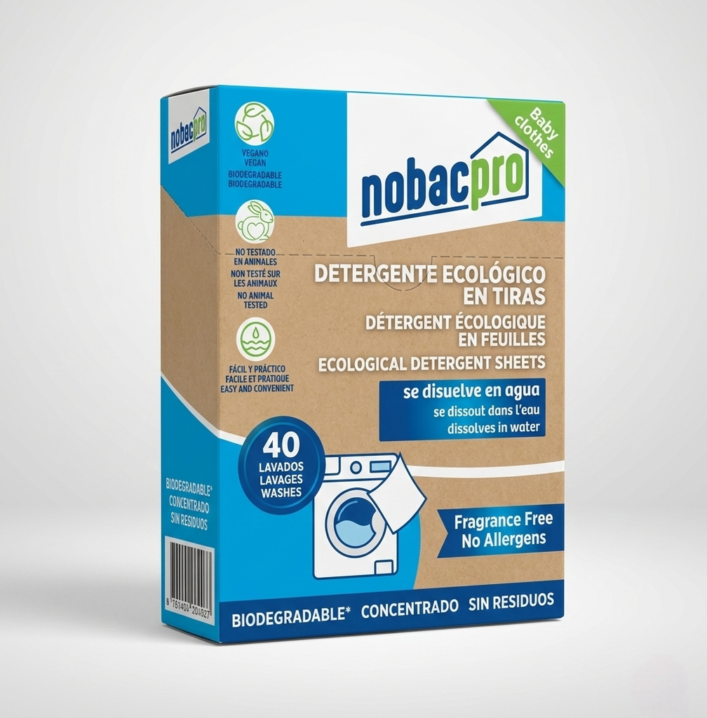 DETERGENTE TIRAS NOBACPRO 40 DOSIS PIELES DELICADAS