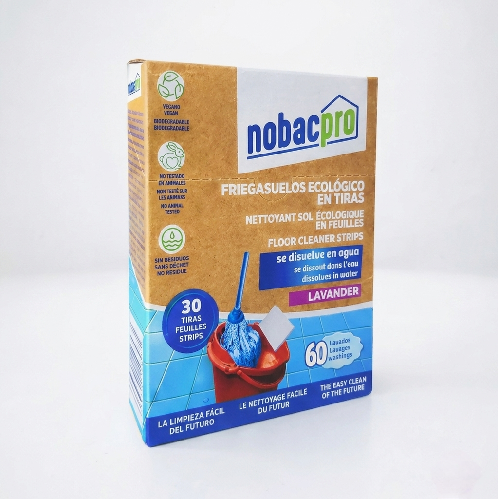 DETERGENTE TIRAS NOBACPRO SUELO 30 TIRAS 60 LAVADOS LAVANDA