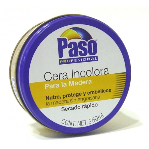 [8411519703047] CERA INCOLORA DE MADERA EN PASTA 250ML PASO