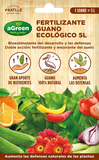 [3002069] FERTILIZANTE GUANO ECOLÓGICO SOBRE 5 LT.