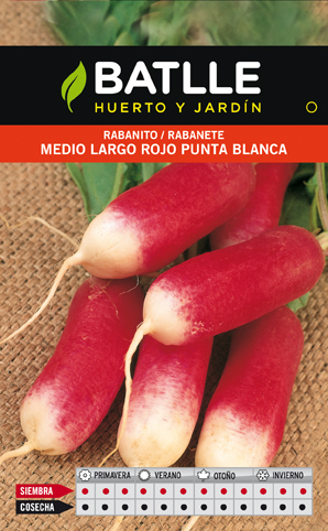 [3001244] SEMILLAS BATLLE RABANITO MEDIO LARGO ROJO PUNTA BLANCA
