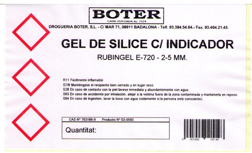 [A0100201] GEL DE SILICE S/INDICADOR  E-720 (2-5MM.) (5 g)